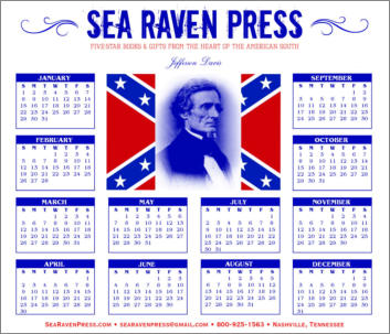 Jefferson Davis Yearly Wall Calendar from Sea Raven Press