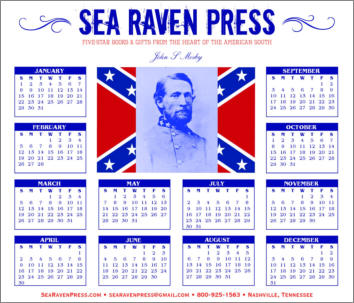 John S. Mosby Yearly Wall Calendar from Sea Raven Press