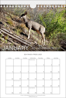 Our "Rocky Mountain Wildlife" wall calendar - January