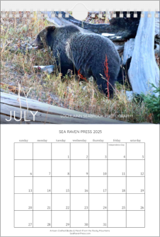 Our "Rocky Mountain Wildlife" wall calendar - July